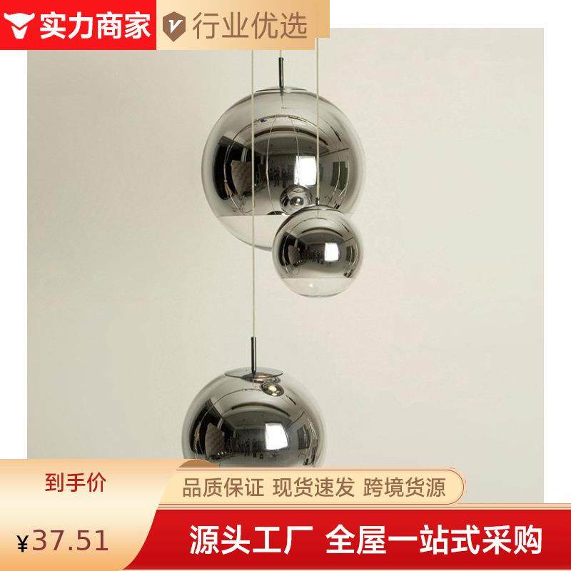 后3976现代简约圆形单服金色泡泡玻璃吊灯北欧球餐厅酒吧台装店头