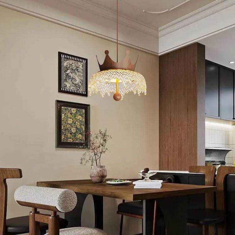 中24古风客灯法式复古厅胡桃木纹奢水吊滴高级氛围感护轻眼大厅主,家装灯饰光源,智能吊灯,淘宝优惠券,粉丝福利购,淘宝优惠卷