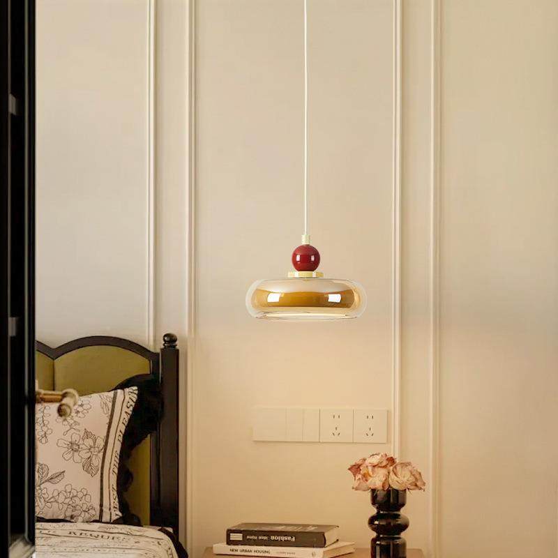 法式中古184卧室床头吊灯护眼奶道玻璃油风复古入户关过走廊玄吊,家装灯饰光源,智能吊灯,淘宝优惠券,粉丝福利购,淘宝优惠卷
