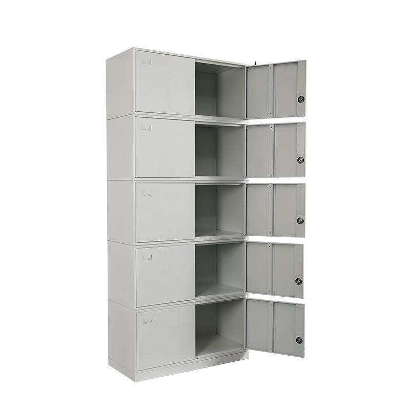 分体五节柜文件柜铁皮柜资柜物带锁档案柜证凭柜储柜落地白色分体