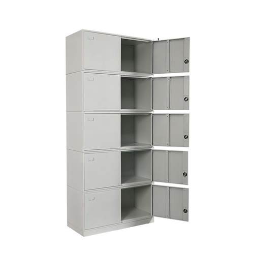 分体五节柜文件柜铁皮柜资柜物带锁档案柜证凭柜储柜落地白色分体