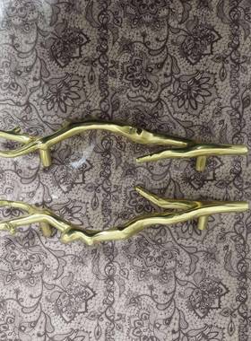 把黄铜树枝造型把手复抽屉柜门储物柜书柜89008橱柜古手