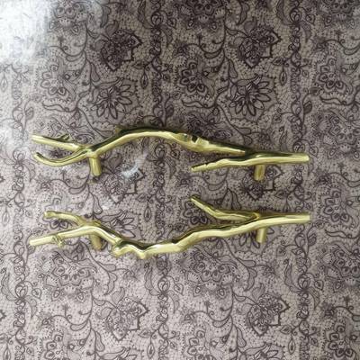 把黄铜树枝造型把手复抽屉柜门储物柜书柜89008橱柜古手