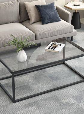 几钢化玻璃方形客玻璃简茶约现小厅户型63161家用玻璃茶代几办公