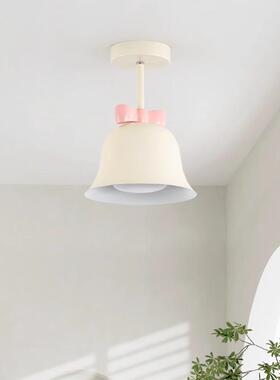 新款奶油风代铃铛过道可爱灯蝴玄蝶结关入户灯现简79607约创意走