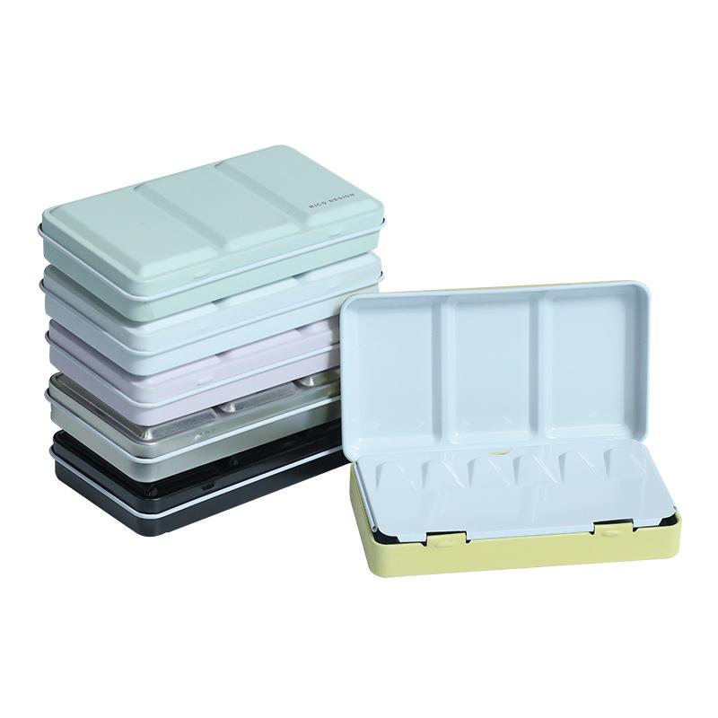 水料彩颜料铁盒装儿童写生水彩颜多色两可选水彩颜料片盒水彩分装