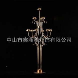 色落地居烛台摆件蜡烛杯浪晚漫烛光餐家金婚礼桌花摆829-6+3+台铁