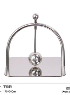 桌现代YPV轻奢不锈钢定点纸巾架创意摆件厅面高端摆酒店样客板间