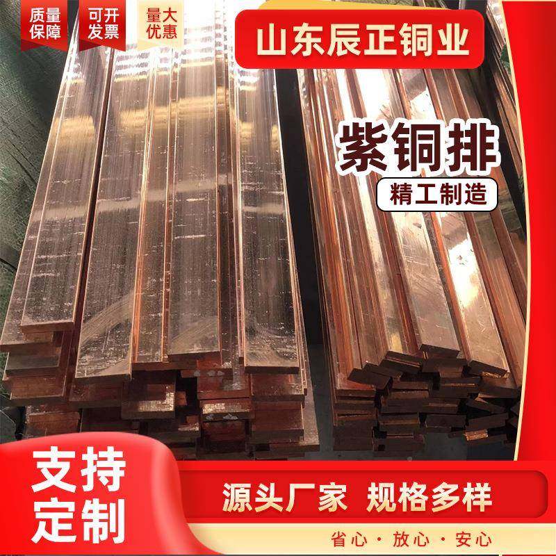 现货国EFY母标T2紫铜T排接地铜排扁条零切加工扁3紫铜排条线排