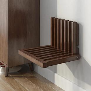 现叠货实木折浴室凳壁式墙挂上换鞋穿凳504家用鞋坐凳隐形挂墙折