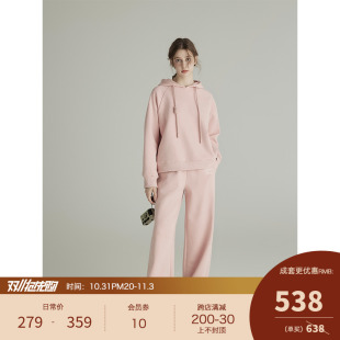 连帽套头宽松卫衣女秋拖地阔腿裤 三十三 约恩学院 长袖 运动套装