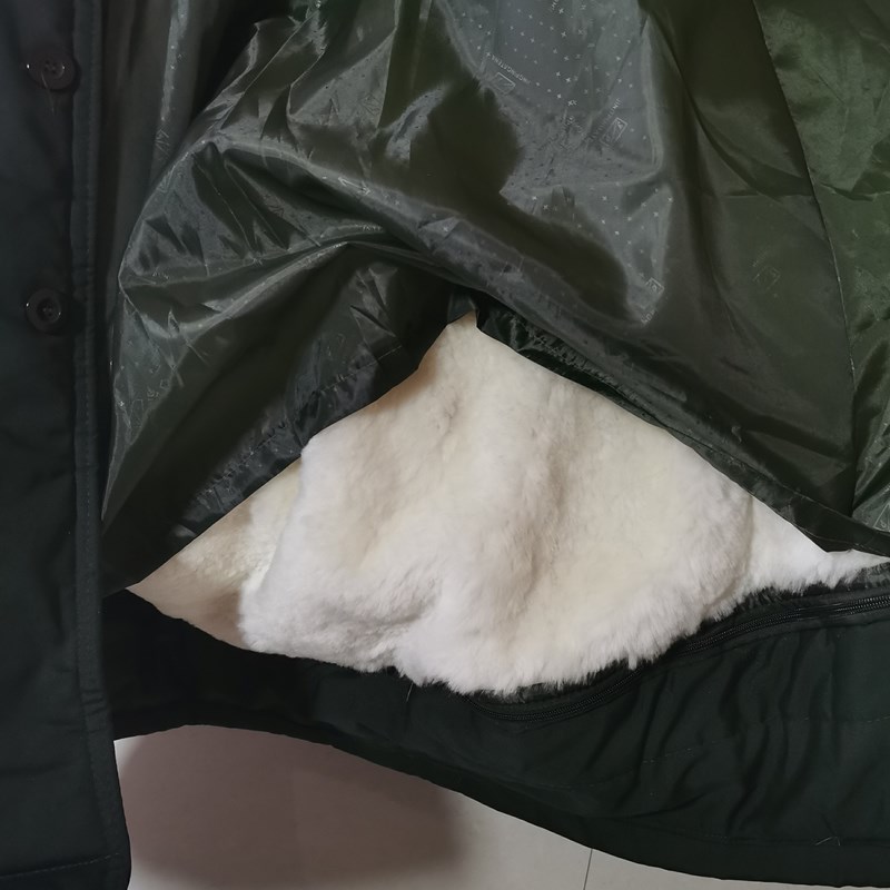 羊皮军棉大衣男女皮毛一体橄榄绿东北冬季长款加厚防寒袄羊毛大衣