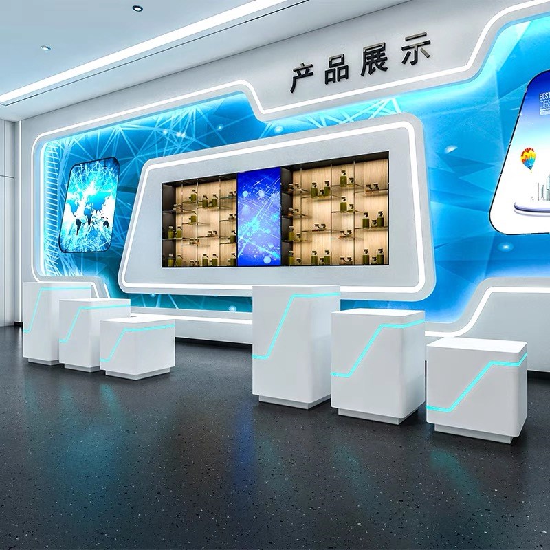 创意异性展示台展厅定制科技公司企业钢琴烤漆展柜陈列展示中岛柜