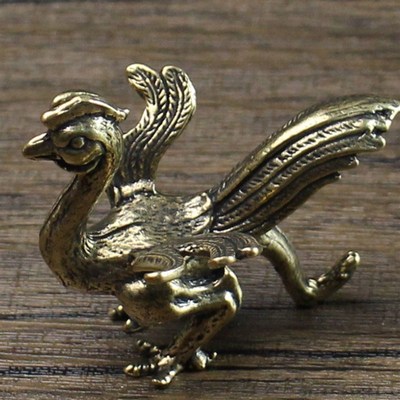 明清黄铜四大神兽国风青龙白虎朱雀玄武书房摆件客厅办公桌面装饰