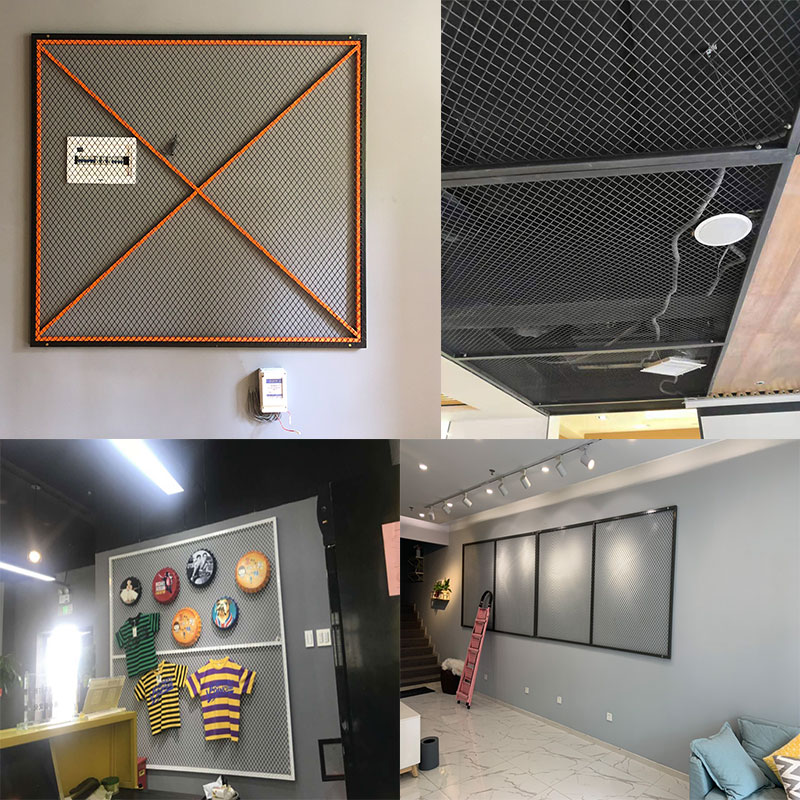 铁网格网墙装饰定制菱形铁艺网格折叠镂空隔板网片网框屏风隔断
