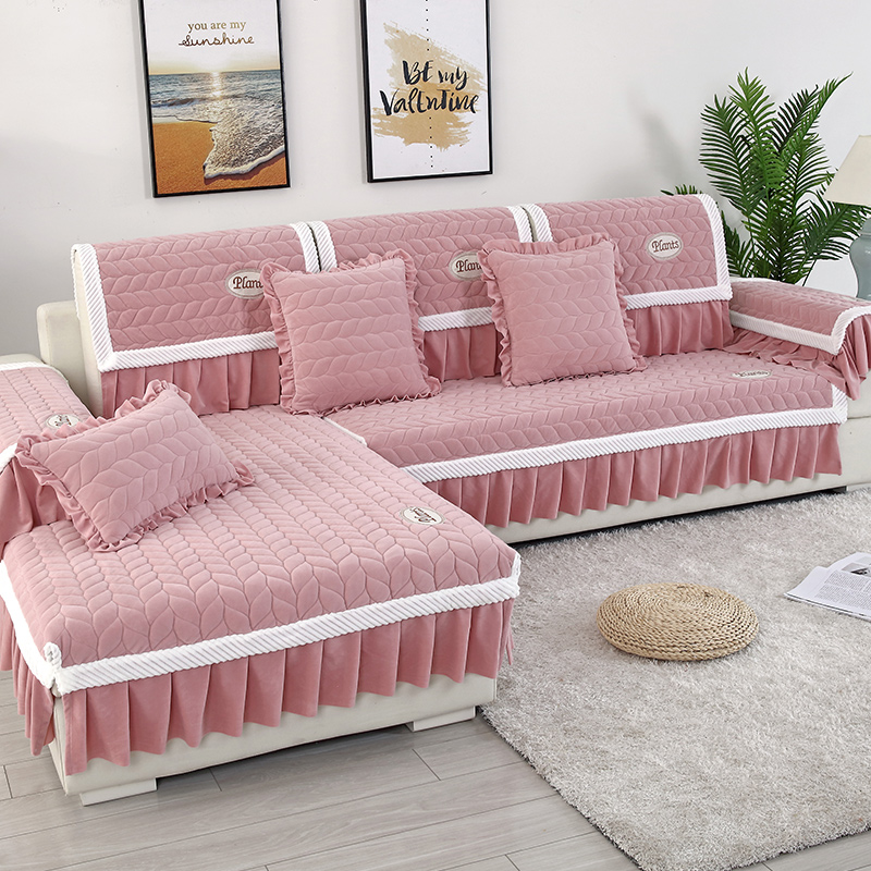 沙发垫简约现代欧式防滑冬季加厚毛绒贵妃罩巾四季通用全包萬能