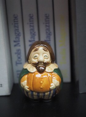 双子商店 复古国王造型陶瓷摇铃摆件 手绘福玲装饰摆件