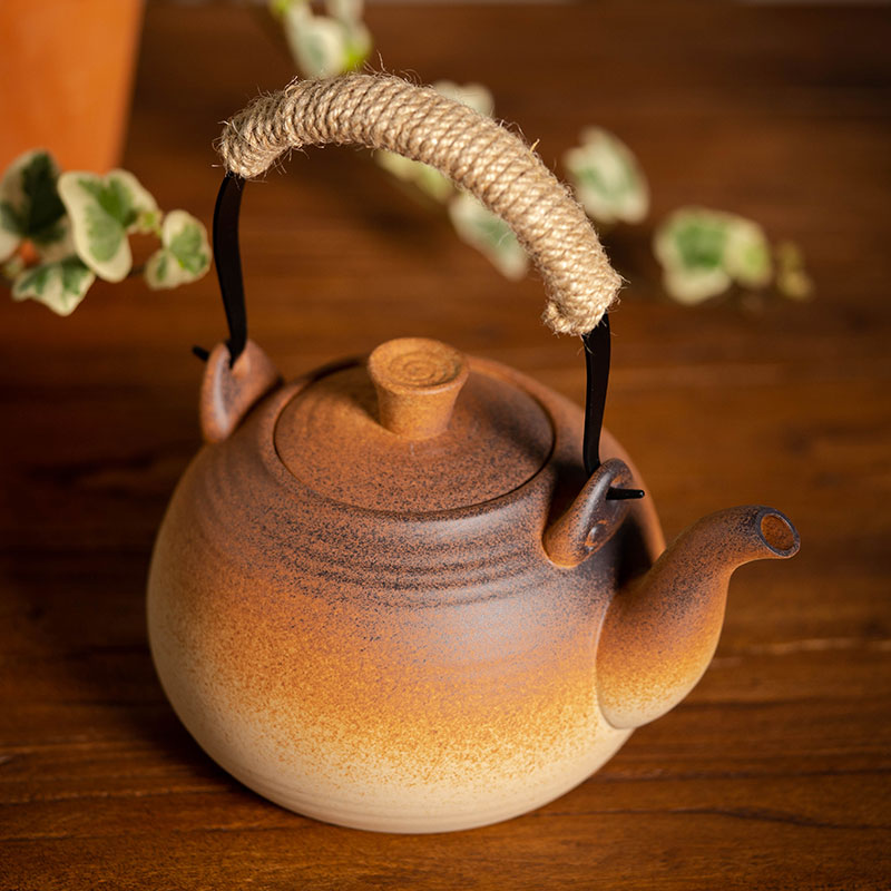 潮汕工夫茶耐高温大号粗陶煮茶壶 柴烧手工提梁壶软化水质泡茶壶