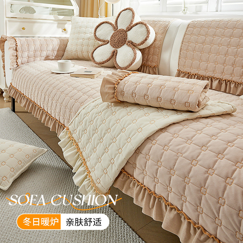 沙发垫秋冬毛绒加厚高档防滑坐垫四季通用新款欧式沙发靠背盖布巾