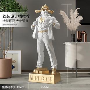 业国肌肉财zls20240神爷落店地摆件铺商场开礼物客潮厅家居装 饰品