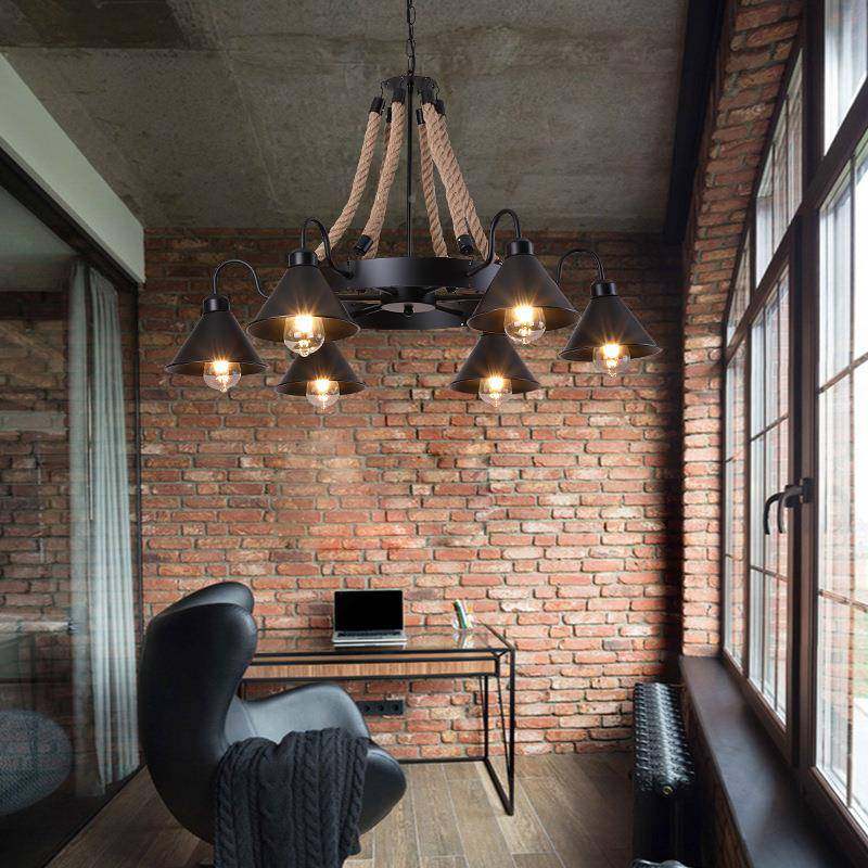 lft服装o饭餐厅漫咖啡创意复古工业2341风铁店艺理发店店麻绳吊灯,家装灯饰光源,智能吊灯,淘宝优惠券,粉丝福利购,淘宝优惠卷
