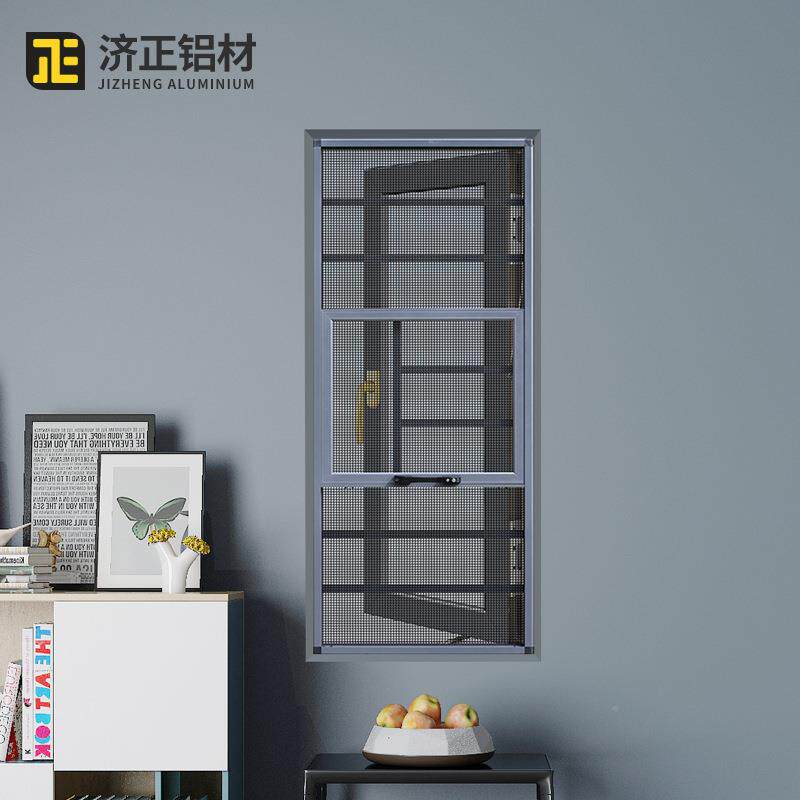 厂家源门窗防铝型材NDR客刚厅金网纱窗蚊货21款框中框三推纱窗