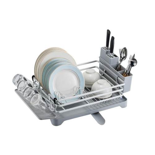 铝制碗碟架自动排水置物合架铝沥金架带出水水口多功OOB能收纳篮