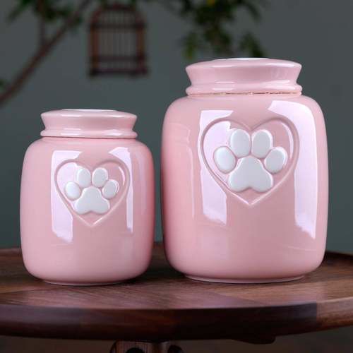 创意心爪印陶瓷罐密封罐无爱心爪印纺布防物潮储爱瓶香粉罐茶罐叶