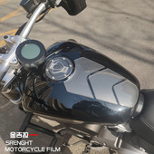 适用奔达金吉拉BD300油箱保护贴软胶防刮花防水鱼骨加油盖子贴花