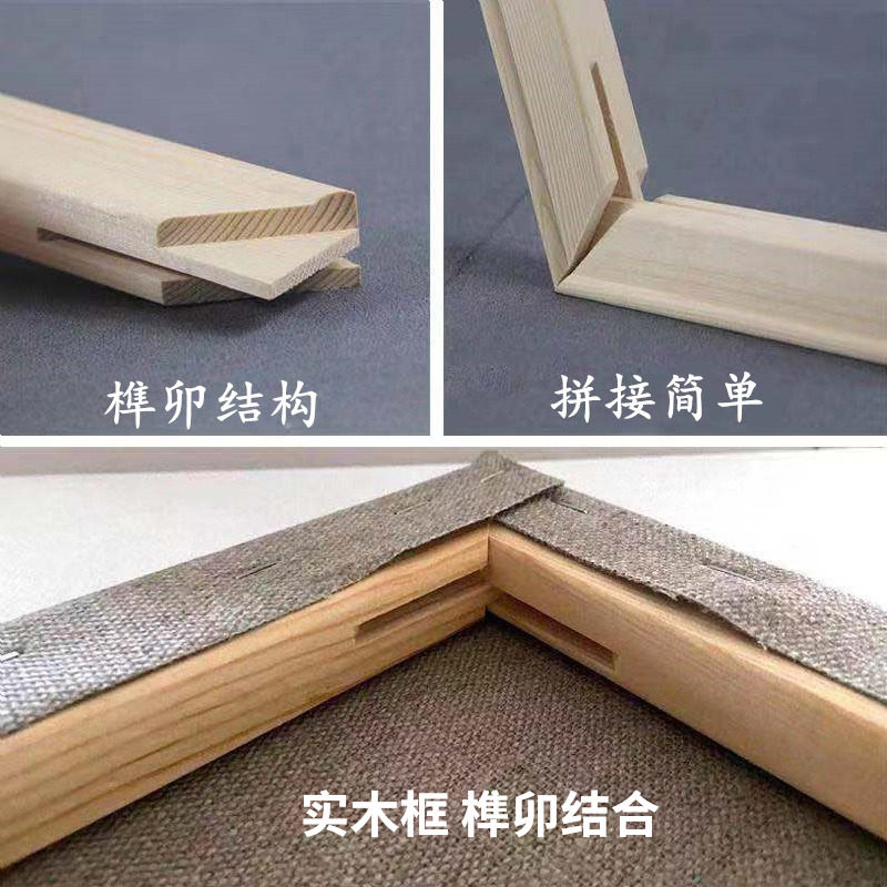 定制大师级中细纹雨露麻油画布框丙烯油画内框定做纯亚麻油画框