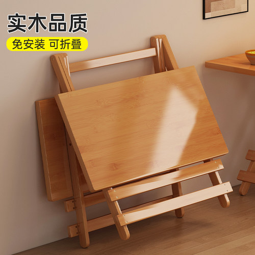 可折叠餐桌家用小户型出租房便携式二人吃饭小桌子正方形简易木桌