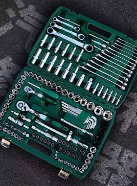 汽修工UIU具汽维修套装套工筒棘轮中扳手工具大小飞组合车套装具