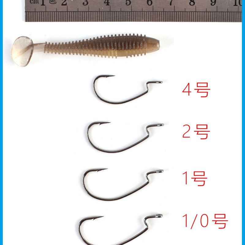 1斤装螺纹T尾路亚软饵虾倒钓插铅假饵鲈鱼鳜鱼翘嘴缓沉螺旋软虫