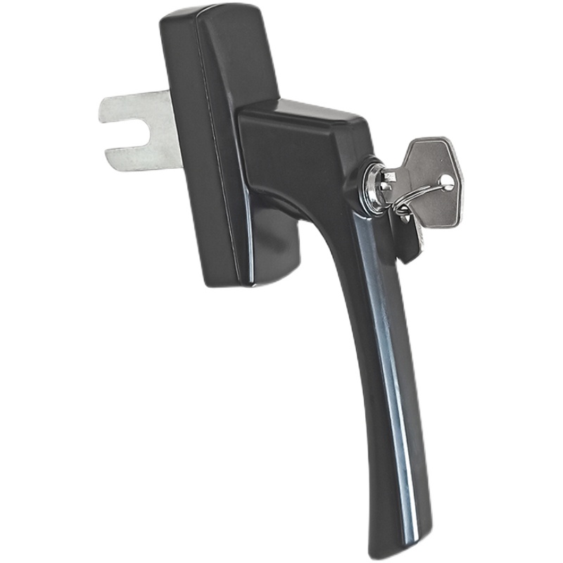 老式型铝合金门窗执手断桥铝平开窗户带钥匙把手锁U型插片拉手