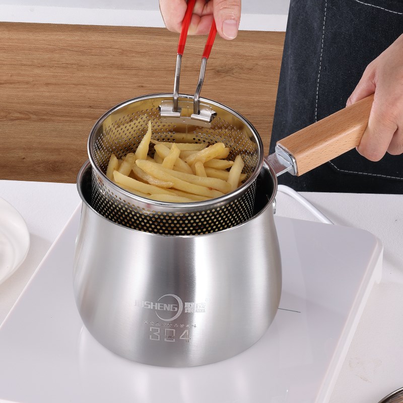 新款30不锈钢油炸锅家用省油炸鸡专用壶天妇罗商用多功能小深锅