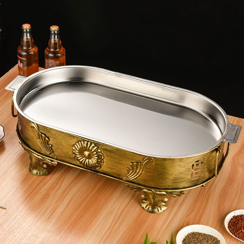 海鲜大咖盘海鲜炉海鲜锅麻辣小龙虾拼盘餐厅圆形海鲜烧烤大咖商用