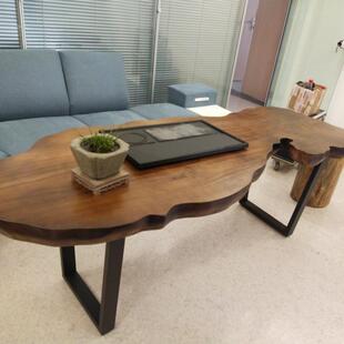 原木大功夫阳台泡茶桌合椅组简台约现板代整板实实木茶几木茶几桌