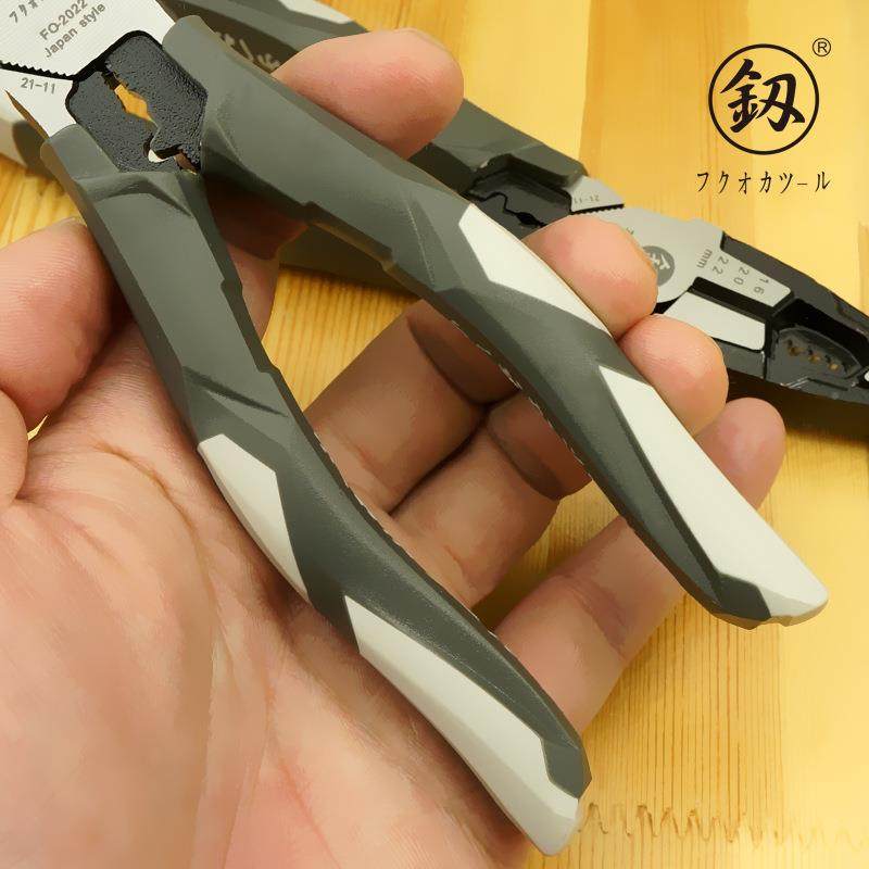冈2工具8XQC寸钢丝钳福子老钳子多用途虎工业用手钳剥线压线FO-01
