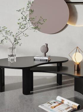 FZR2025用新款几现代简约实木茶组几小户型黑色异形茶家客厅合矮