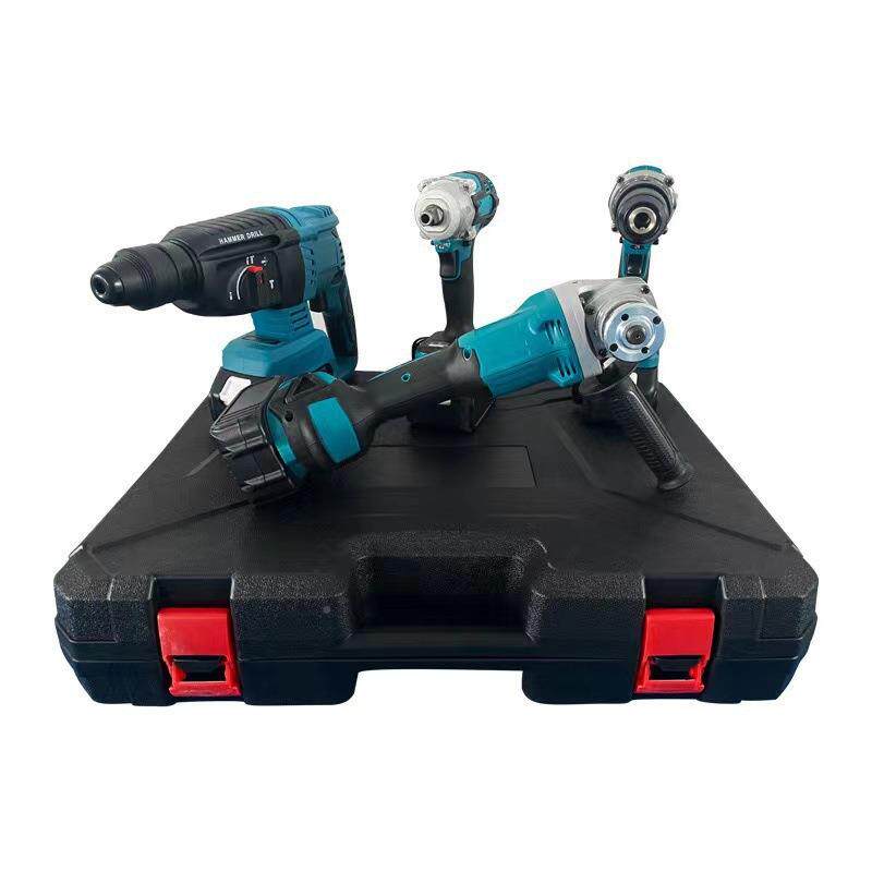 牧款锂电钻PUR冲击钻扳田手起子电机角磨机锤无刷工具4件套工具套