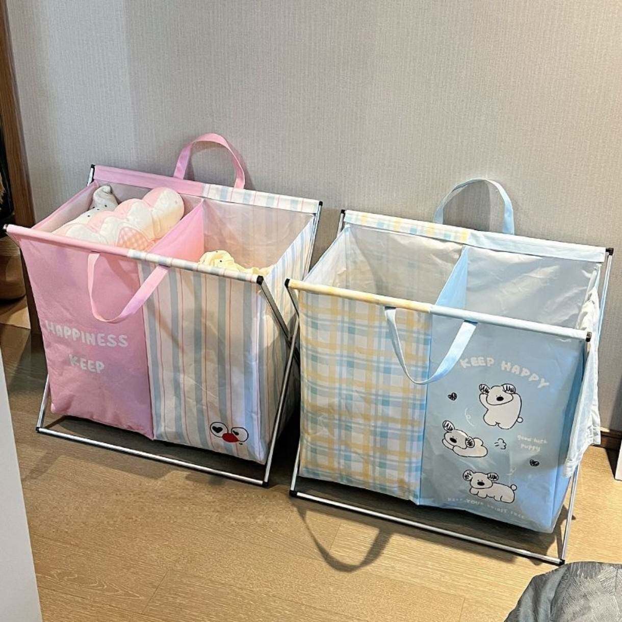 可爱脏衣服收纳筐手提卡通家用脏衣篮洗衣篮卧室折叠大容量分格