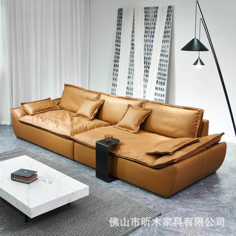 科技布乳胶沙发防水布大坐客厅直排三GFM四人位砂布超艺宽大磨深