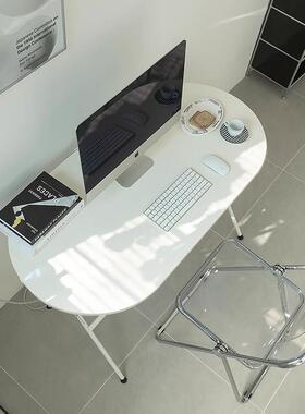 折叠桌小家用桌椭白色小圆桌子简易户外圆户型饭桌可折叠小SVL餐