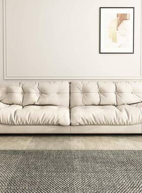 云朵沙发意式极磨砂科技布axt简re羽HTX绒沙发b小户型客厅布艺沙