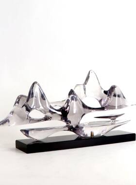 新MC-TY-41中摆件云雾海雕塑艺术品山书房公桌酒店大堂式样办板间