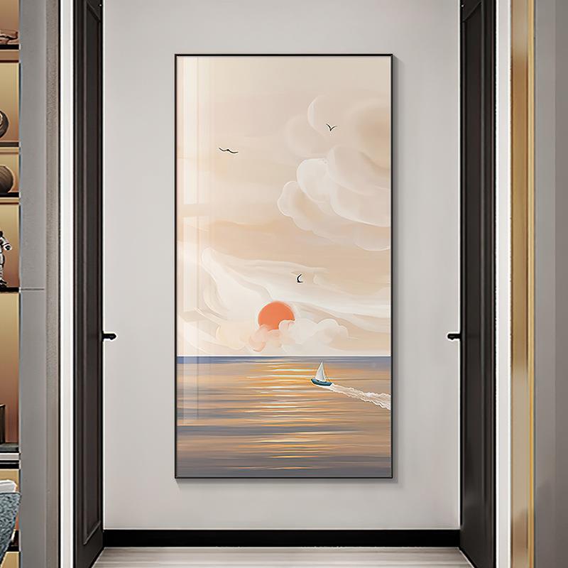 一风顺入玄关装饰挂画竖户版帆抽象日ysj22051出正对门简约现代走