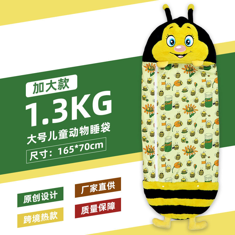 跨境亚马逊秋冬款卡通儿童睡袋收纳抱枕大号防踢被加厚卡通图案