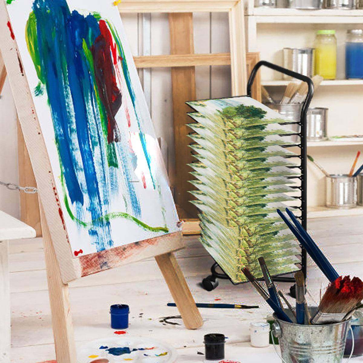 657工厂热架销儿童金属画A4画纸晾干架画室折叠画方便移架动晾画