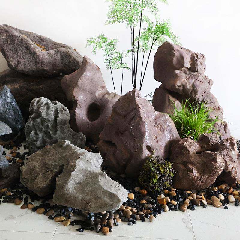 仿真石头造景山鱼缸GRO假花园户外庭院景观室石内装饰摆件石摄影