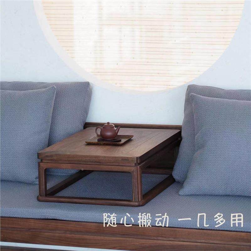小樱房桃木新中式罗汉床黑胡桃木实木沙发具户75482型客厅书家茶